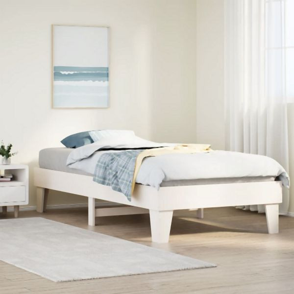 vidaXL Massivholzbett ohne Matratze Weiß 75x190 cm Kiefernholz, 855380