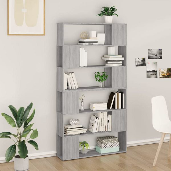 vidaXL Bücherregal/Raumteiler Grau Sonoma 100x24x188 cm, 3187604