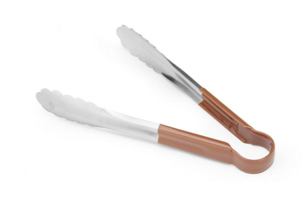 Hendi Servierzange 250 mm Griff Braun PVC, professionell, 171929