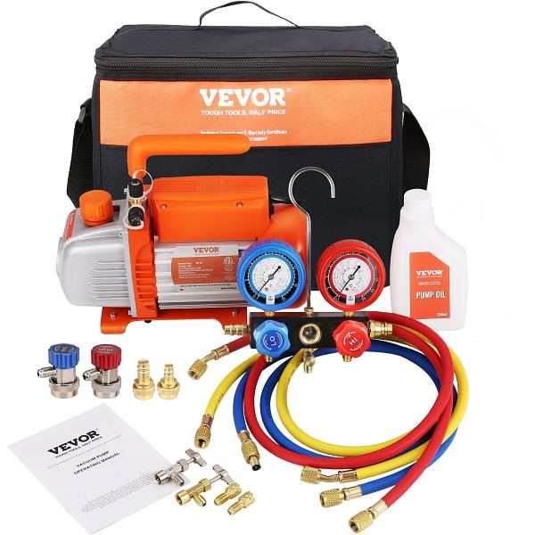 VEVOR Vakuumpumpe 100L/min Unterdruckpumpe A2L-explosionsgeschützt 150W 220V/50HZ 1440U/min, K35CFM150WA2L21TAV2