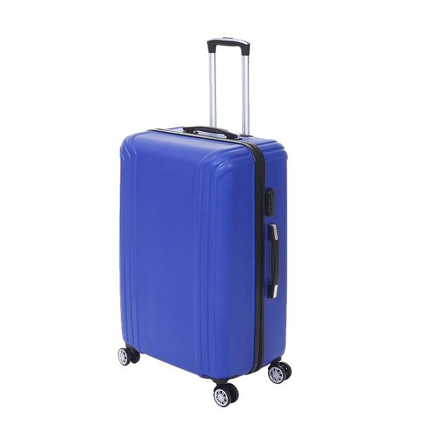 Mendler Koffer HWC-D54, Reisekoffer Hartschalenkoffer Trolley, 60x42x26cm 64l, blau, Premium D54a, 63189