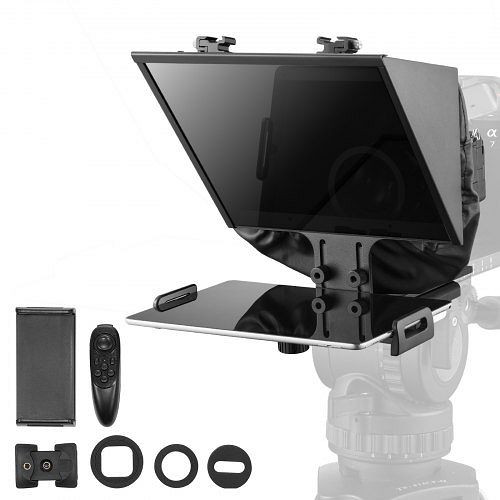 VEVOR Teleprompter, 33,02 cm Alu, Bodentyp, inkl. Fernbedienung, für DSLR/Webcam/Smartphone, YouTube/Live-Streaming, LDSTCQ13YCDYAV55VV0