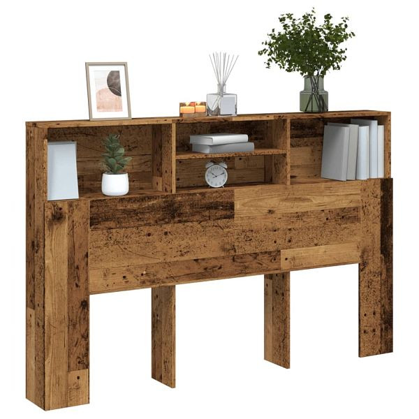 vidaXL Kopfteil mit Stauraum Altholz-Optik 160x19x103,5 cm, 856870