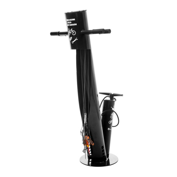 Stein HGS Fahrrad-Servicestation Modell BM2021, RAL 9005 - Tiefschwarz, ohne Modul, 63679.0005