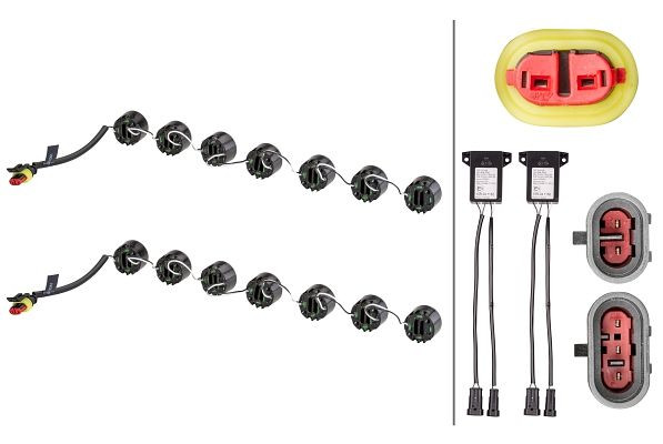 HELLA LED-Tagfahrleuchtensatz, LEDayFlex, 24/12V, Einbau, ECE-R10/SAE/E9 1152/ECE-R7/ECE-R87/ECE-R148/E24 5852, glasklar, 120mm, Satz, 2PT 010 458-751