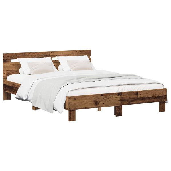 vidaXL Bettrahmen Altholz 135 x 190 cm Holzwerkstoff, 3446594