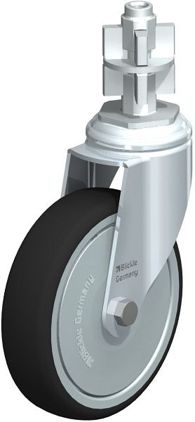 Blickle LKRA-PATH 126K-11-FK-E17 Apparate-Lenkrolle mit Expander, Thermoplastisches Polyurethan, Grau, 848908