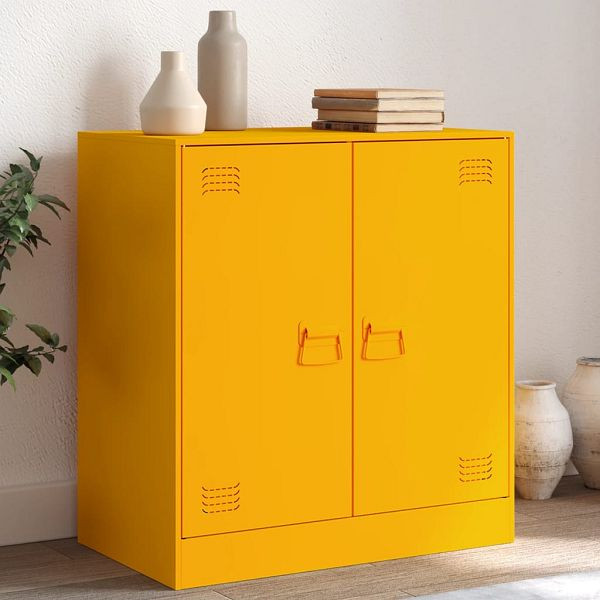 vidaXL Sideboard Senfgelb 67x39x73 cm Stahl, 841676, 8721012425750