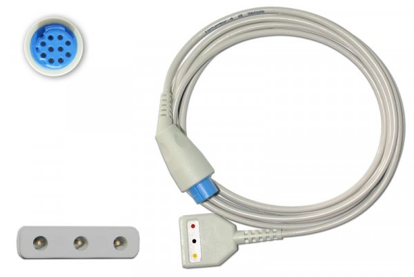 Golmed 3-adriges EKG-Stammkabel mit 1,5 mm DIN-Buchse, zu GE Datex, 15-3-62.2