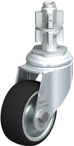 Blickle LKRA-PATH 80G-11-E15 Apparate-Lenkrolle mit Rückenloch, Thermoplastisches Polyurethan, Grau, 522300