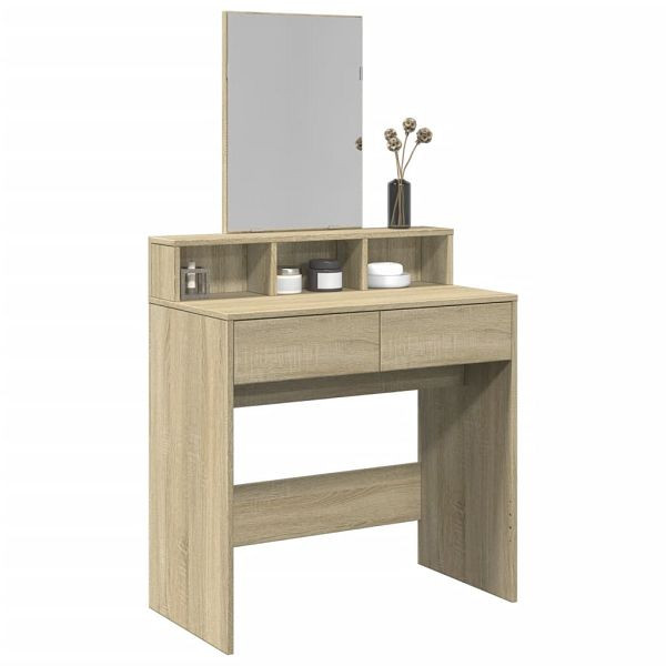 vidaXL Schminktisch mit Spiegel Sonoma-Eiche 80x41x144,5 cm, 848173