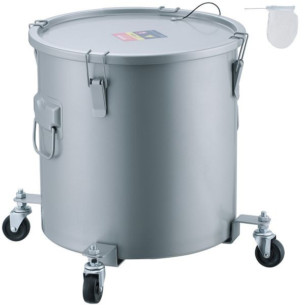VEVOR Fritteusen-Fetteimer, 30 L Ölentsorgungsbehälter mit Rollensockel, Kohlenstoffstahl mit Rostfreier Beschichtung, mit Deckel, DJLZGYZTTGPSPYAT5V0