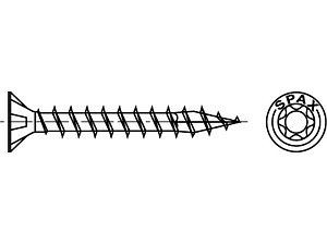 ART 88091 SPAX-S-Schrauben Stahl 4,5 x 45/39 -T20 WIROX, Senkkopf galvanisch verzinkt VE=K (200 Stück)