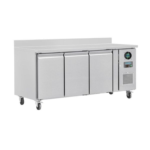 Polar Serie U 3-türiger Edelstahlgefrierschrank mit Spritzschutz 417 Liter, DL917