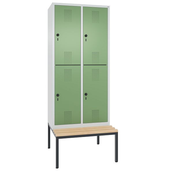C+P Spind doppelstöckig Evolo, 2 Abteile, H2090xB810xT815 mm, Grau/Resedagrün, 48350-22 S10032