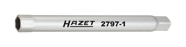 Hazet Stoßfänger Rohr-Steckschlüssel, Vierkant hohl 6,3 mm (1/4 Zoll), Außen-Sechskant Profil, 10 mm, 2797-1