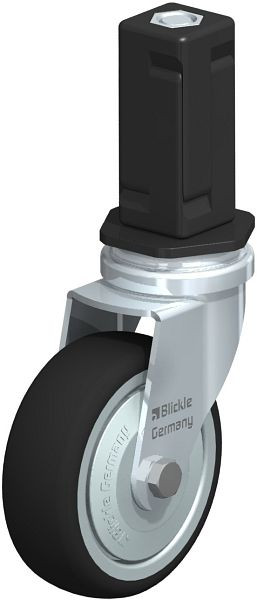 Blickle LRA-PATH 75K-FK-EV04 Apparate-Lenkrolle mit Expander, Thermoplastisches Polyurethan, Grau, 848671