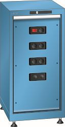 LISTA Energiemodulschrank 18x36E (BxTxH) 411x725x850mm Typ D/Schuko Farbe: Lichtblau, 2 Druckluftanschlüsse DN7, 69.913.010