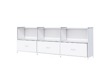 Kerkmann Sideboard breit mit 1 Schubfach für 2 OH, Artline, B 2360 x T 380 x H 780 mm, Weiß, 13799810