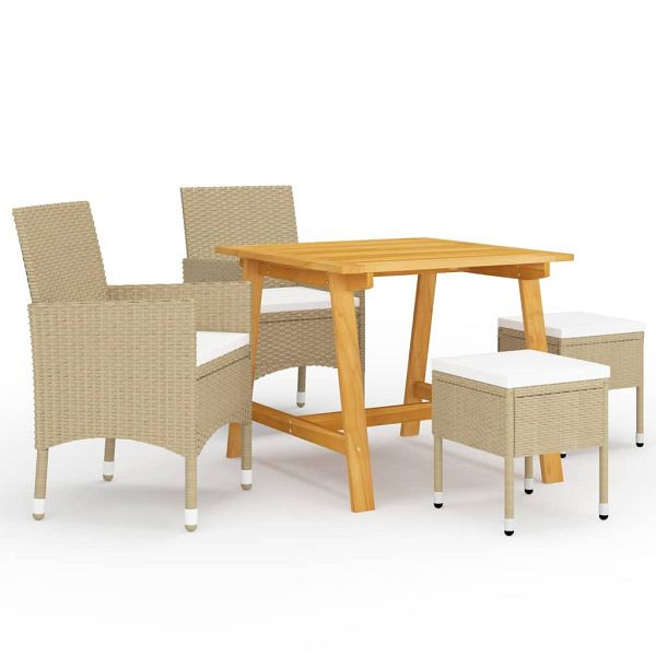 vidaXL 5-teilig Garten-Essgruppe Beige, 3068693, 8720286335642