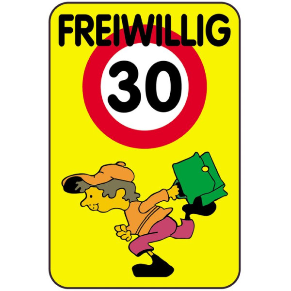 Stein HGS Kinderschild/Verkehrszeichen FREIWILLIG 30, 650x1000mm, 14819