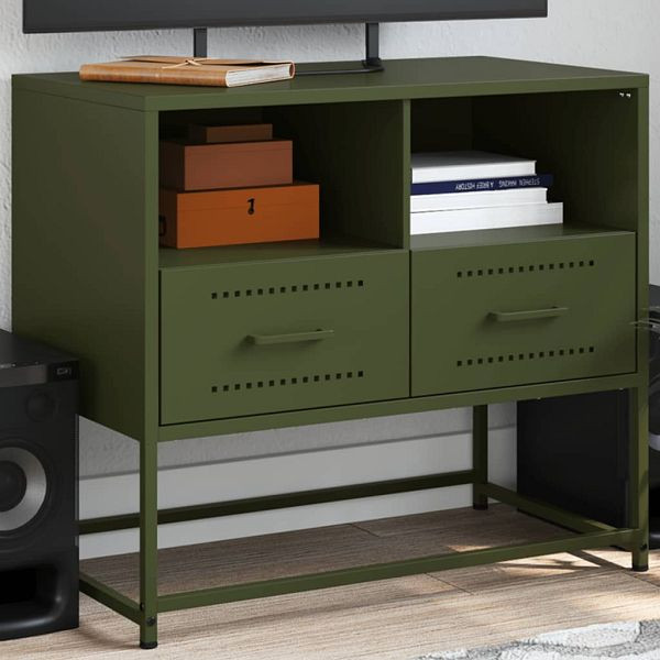 vidaXL TV-Schrank Olivgrün 68x39x60,5 cm Stahl, Top-Qualität, 846552