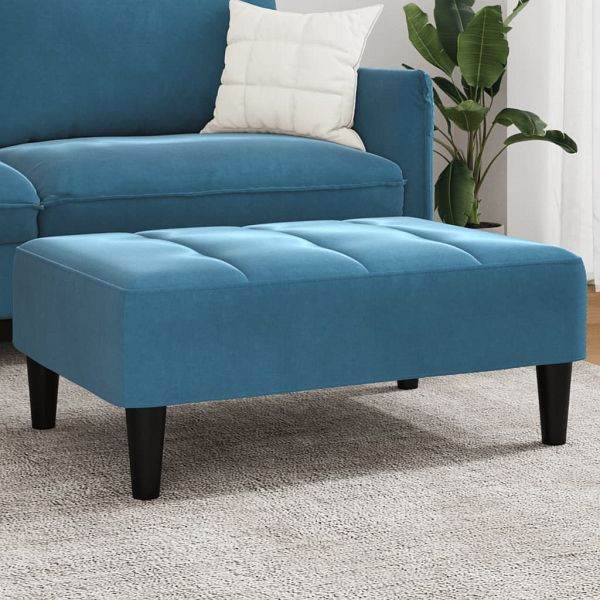 vidaXL Fußhocker Blau 77x55x31 cm Samt, Füllung: Schaumstoff, 4007365