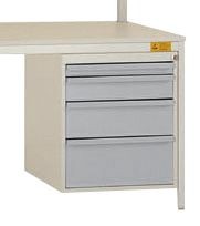Manuflex ESD-Gehäuse-Unterbau, Nutzhöhe 500 mm mit 4 Schubfächern, Alusilber, LD4832.9006