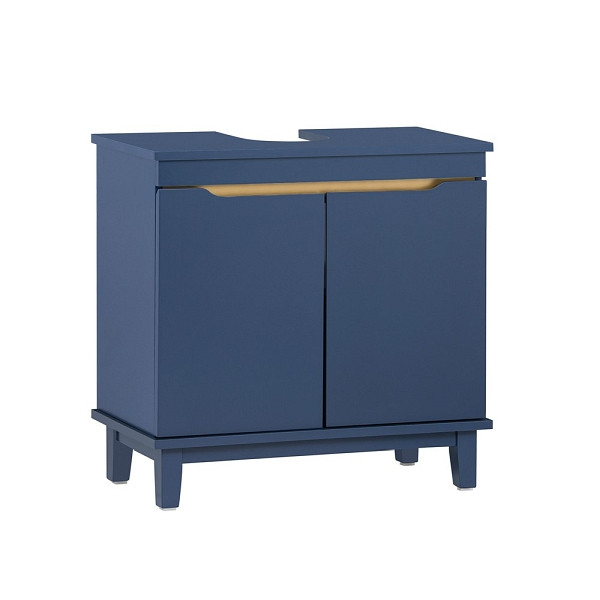 SoBuy Waschbeckenunterschrank mit einer Tür Blau 60x30x58cm, Modern, BZR113-B