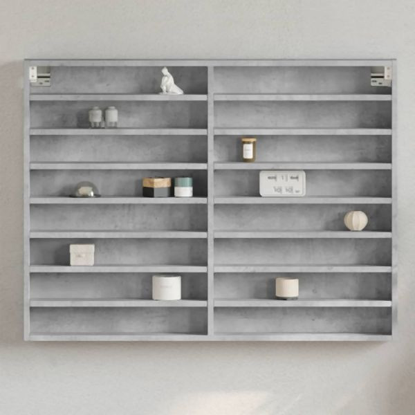 vidaXL Vitrinenschrank Betongrau 100x8,5x75 cm Holzwerkstoff, 847936