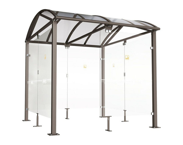Procity Raucherunterstand Klassik "L"- Tiefe 2690 mm, Farbe Procity grau, Maße: Breite 2500 x Höhe 2768 x Tiefe 3023 mm, 529520.GPRO