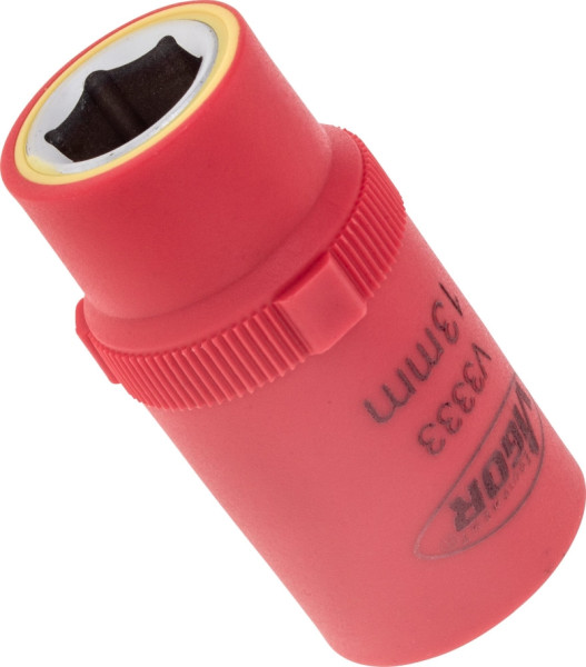 VIGOR VDE Steckschlüsseleinsatz, Vierkant hohl 12,5 mm (1/2 Zoll), Außen-Sechskant Profil, 13 mm, V3333