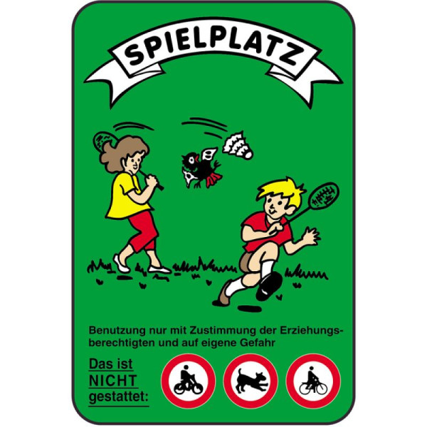 Stein HGS Spielplatzschild, SPIELPLATZ - Benutzung nur mit Zustimmung, 400 x 600 mm, 14843