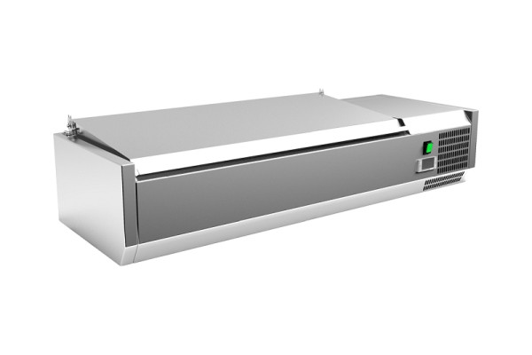 Gastro-Inox Edelstahl Aufsatzkühlung 3x GN1/3 + 1x GN 1/2 mit Deckel, 209.126