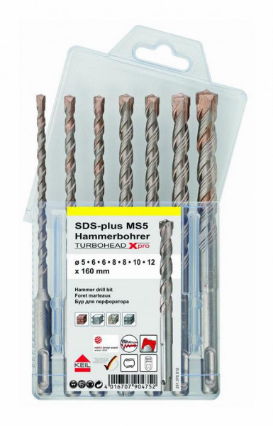 KEIL Hammerbohrer Sortiment SDS-plus MS5 TURBOHEAD Xpro MultiPack 7-teilig, A1.251.370.512
