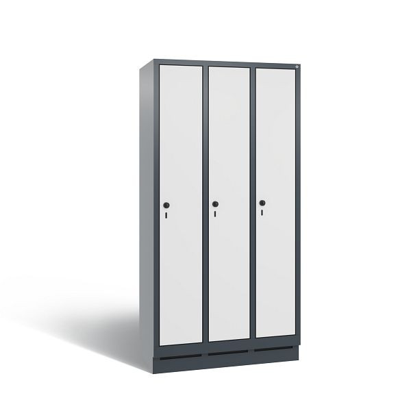 C+P Spind Evolo, 3 Abteile, H1800xB900xT500 mm, Anthrazit/MDF Weiß, 48020-30 S11092