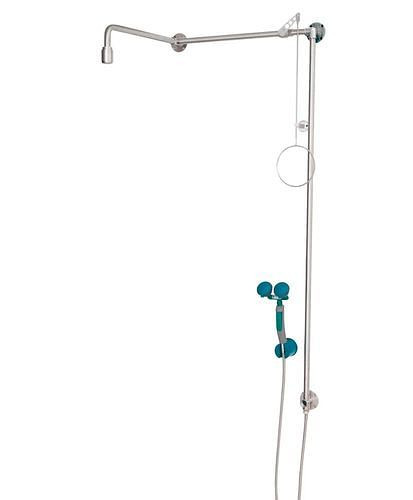 B-SAFETY Körperdusche mit Hand-Augendusche mit 2 Brauseköpfe, Edelstahl, Über-Tür-Montage, BR 874095/75 l, 305312