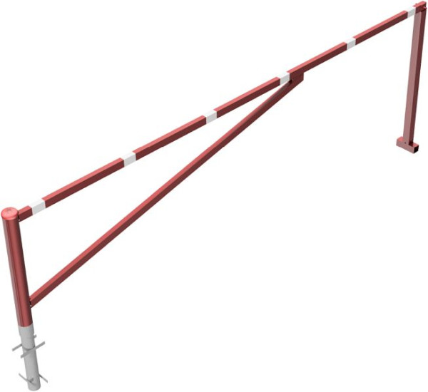 Schake Drehschranke, zum Einbetonieren, feuerverzinkt und rot beschichtet, lichte Weite: 4000 mm, für Vorhangschloss, 413_400VB