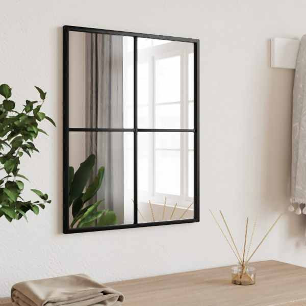 vidaXL Wandspiegel Schwarz 40x50 cm Rechteckig Eisen, 358646