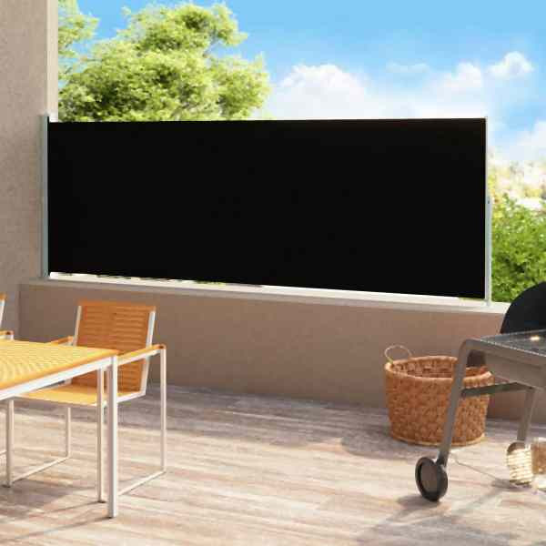 vidaXL Seitenmarkise Ausziehbar 200x500 cm Schwarz, 313417