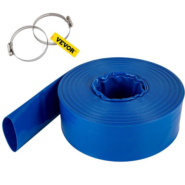 VEVOR Abflussschlauch, 2" x 105', robust mit Klemmen, wetterfest und platzsicher, ideal für Schwimmbad und Wassertransfer, blau, YCFCXRGJ2X100NWQEV0