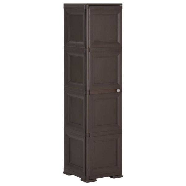 vidaXL Kunststoffschrank 40x43x164 cm Holzdesign Braun, 340602