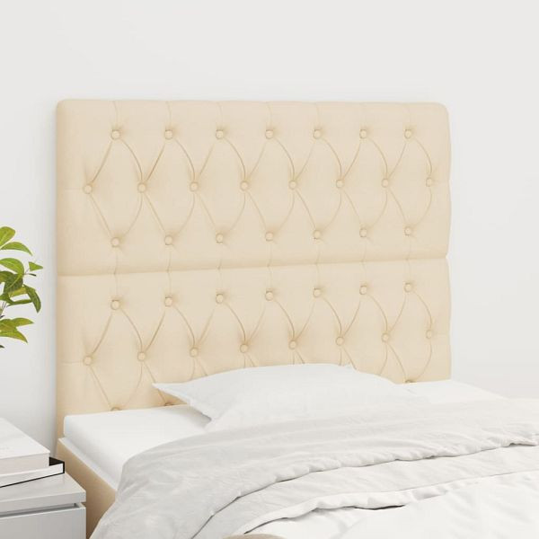 vidaXL Kopfteile 2 Stück Creme 100x7x78/88 cm Stoff, 3116663