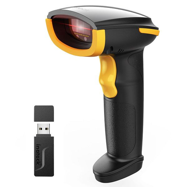 inateck Barcode Scanner Kabellos, 1D Handscanner mit 2000mAh Akku & Bluetooth / 2,4 GHz und Kabel, BCST-21_black