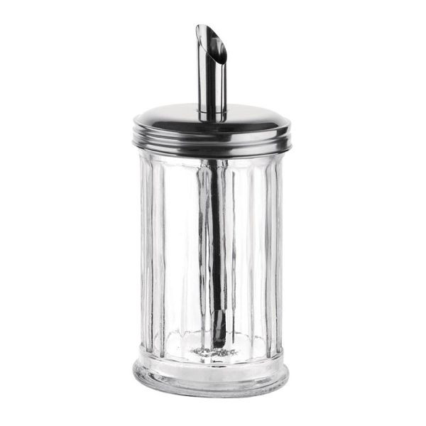Olympia Zuckerstreuer mit 19mm Ausgießer, 17,5 x x 7,5 cm, Glas und Edelstahl, CN679