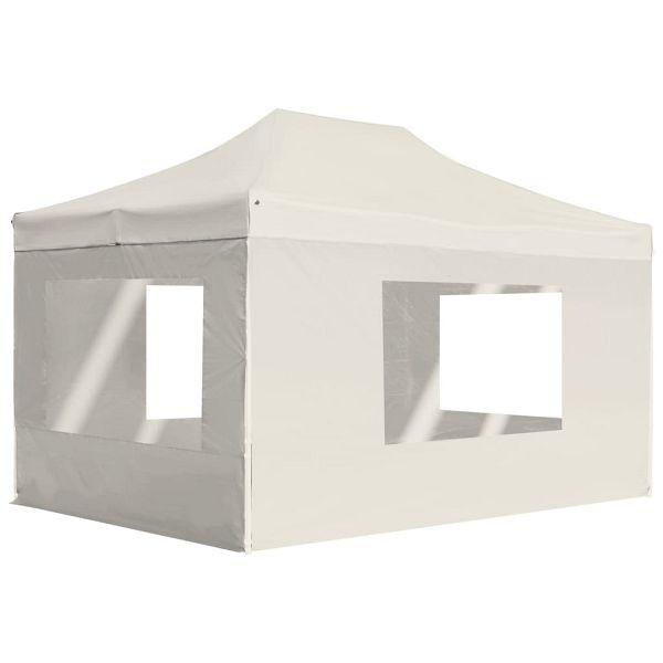 vidaXL Profi-Partyzelt Faltbar mit Wänden Aluminium 4,5x3 m Creme, 45496