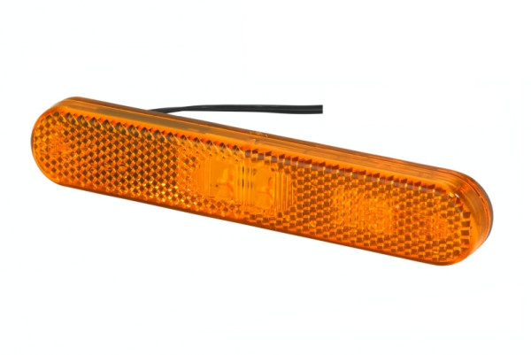 HELLA Seitenmarkierungsleuchte, LED, 12V, Anbau/geklebt, Lichtscheibenfarbe: gelb, Kabel: 250mm, 2-polig, rechts/links, 2PS 009 226-077