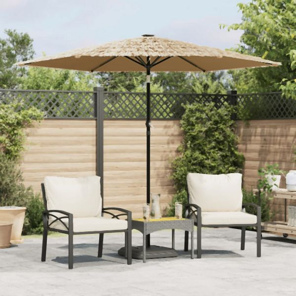 vidaXL Sonnenschirm mit LED und Stahlmast Braun 268x268x226 cm, 4005120