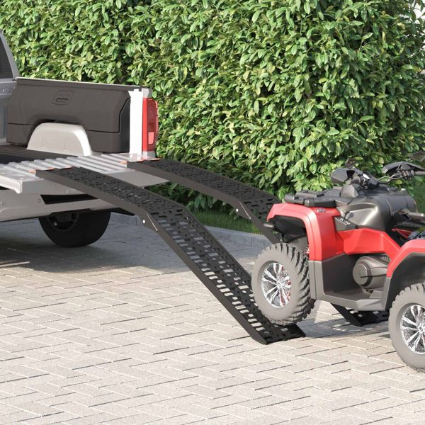 vidaXL Laderampe 2 pcs Schwarz 222 x 29 x 14 cm Aluminium, 42021087