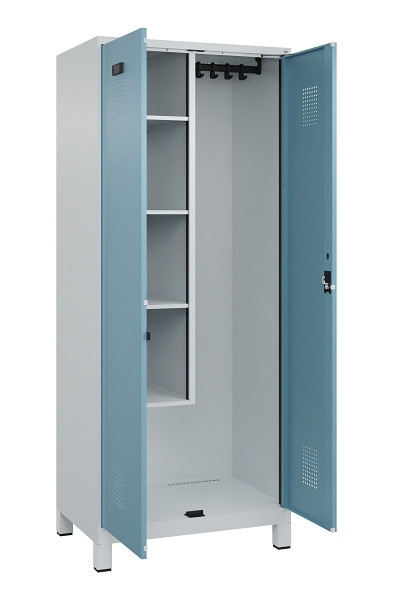 C+P Putzmittel-Spind Evolo PLUS, mit Füßen, 2 Abteile, 1950x800x500mm, 7035/001, Zylinderschloss, 049110-02 S10036